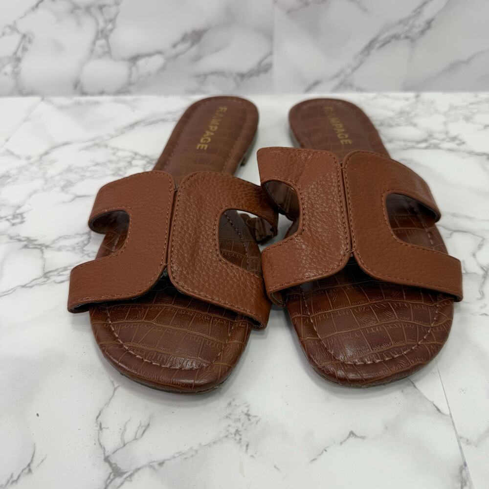 Rampage Women's Sandals sz 9 Slides Brown Shoes #25-RR